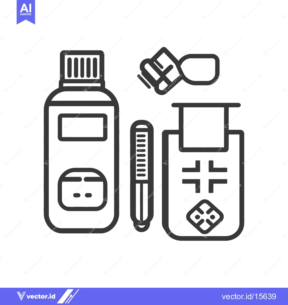 Premium Vector of A vector illustration depicts medical items for health care