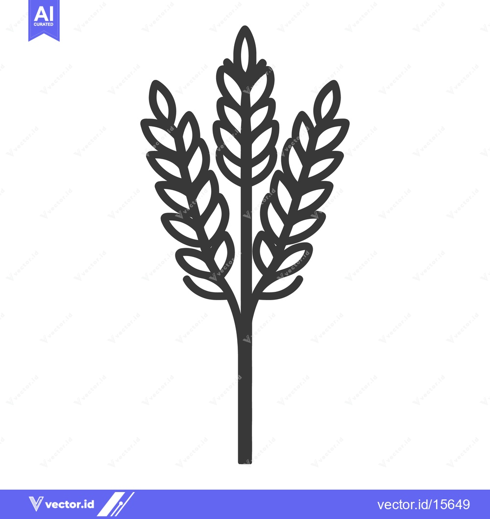 Premium Vector dari An Isolated Graphic Depiction of a Stalk of Wheat