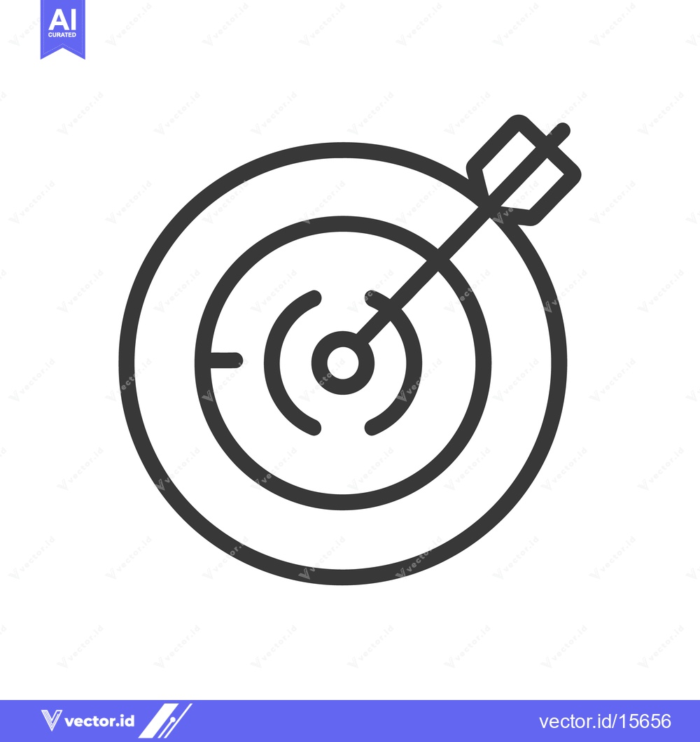 Premium Vector dari A simple black outline image of a target and arrow