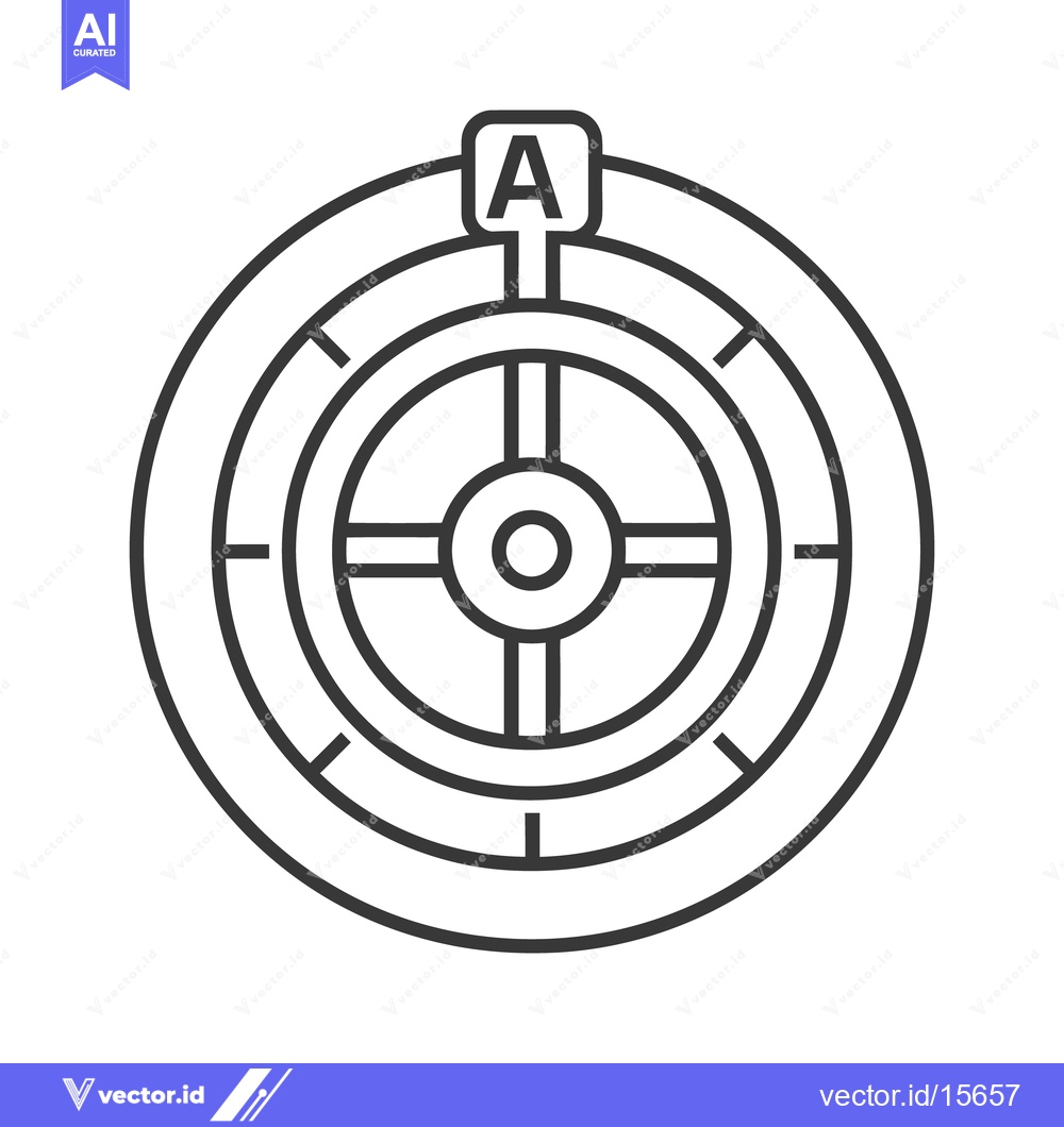 Premium Vector dari A target like graphic with the letter A in a box