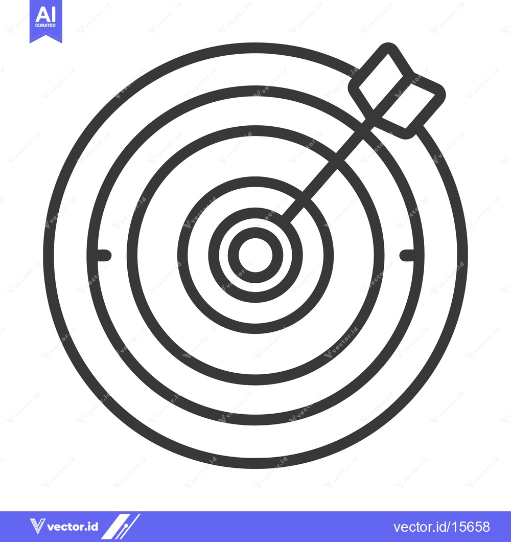 Premium Vector dari A simple black and white vector illustration of a target with an arrow