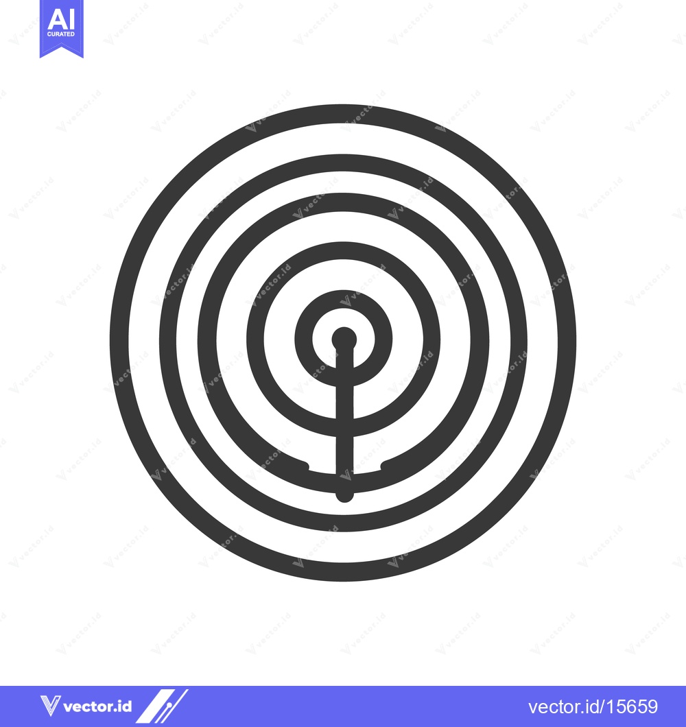Premium Vector dari A circular graphic depicting concentric rings with a central antenna