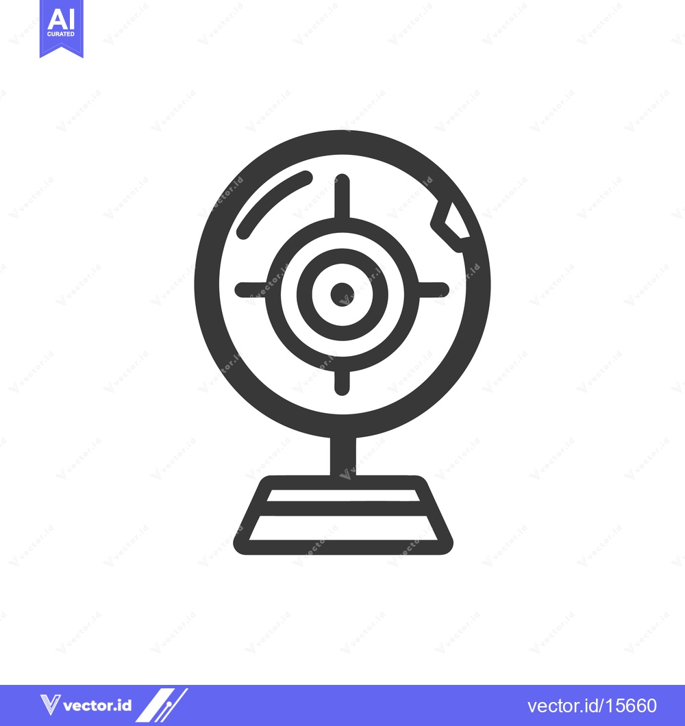 Premium Vector of A simple black and white icon of a webcam device