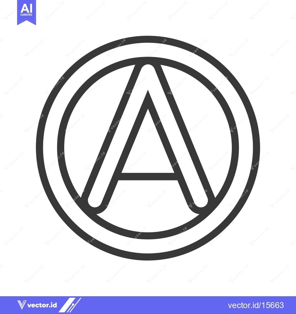 Premium Vector dari A in a Circle Symbol