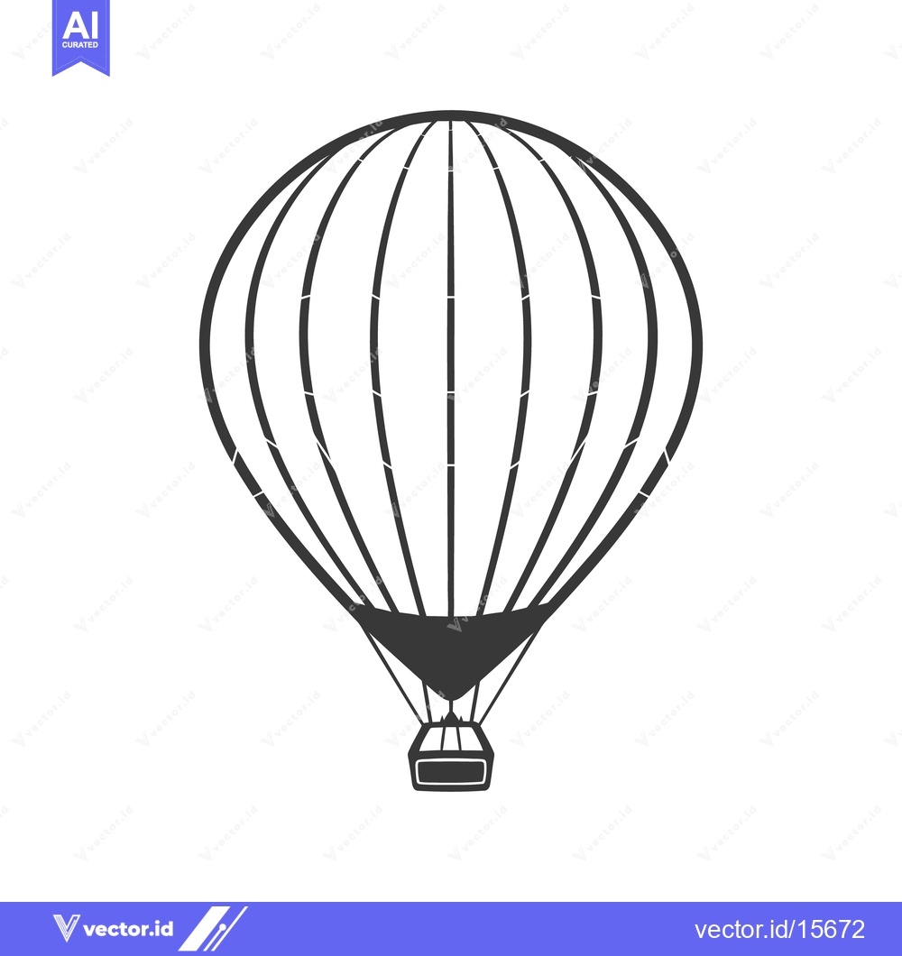 Premium Vector dari A simple illustration depicts a hot air balloon in flight