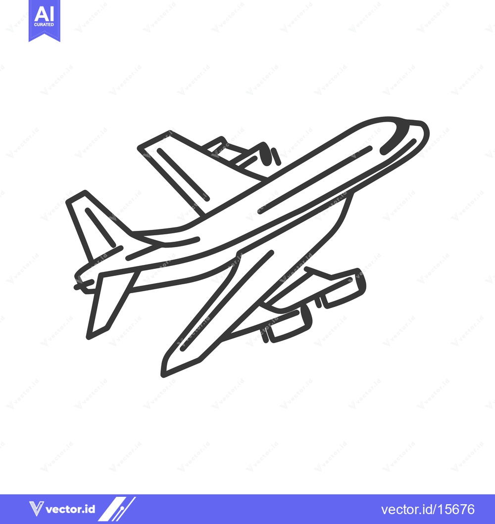 Premium Vector of An airplane illustration depicting flight transportation through the s