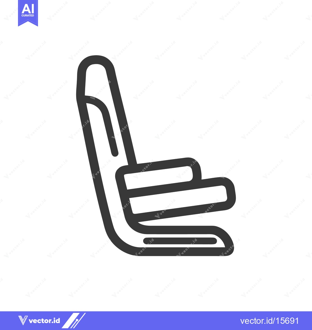 Premium Vector dari Minimalist Outline Icon of a Modern Chair Design on White Background