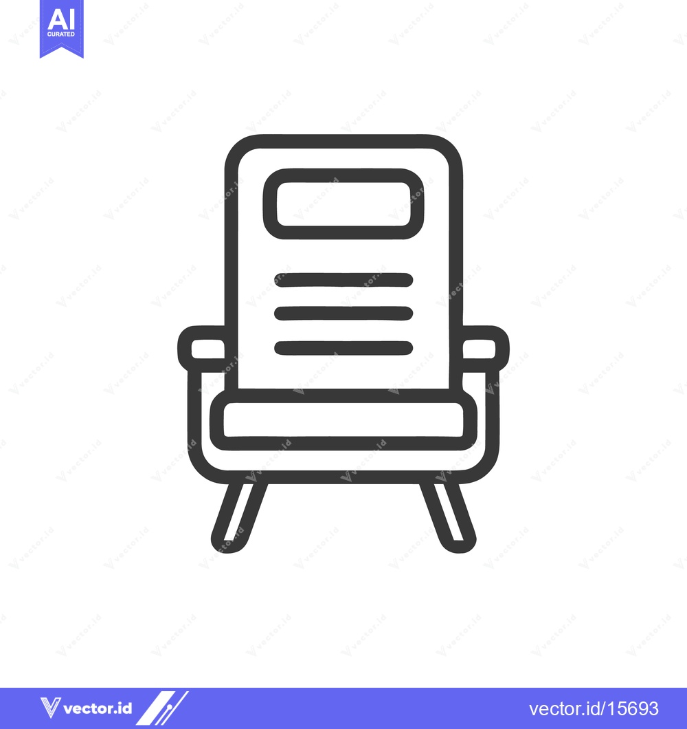 Premium Vector of Minimalist Armchair Icon: Bold Outline, Modern Design, White Backgroun