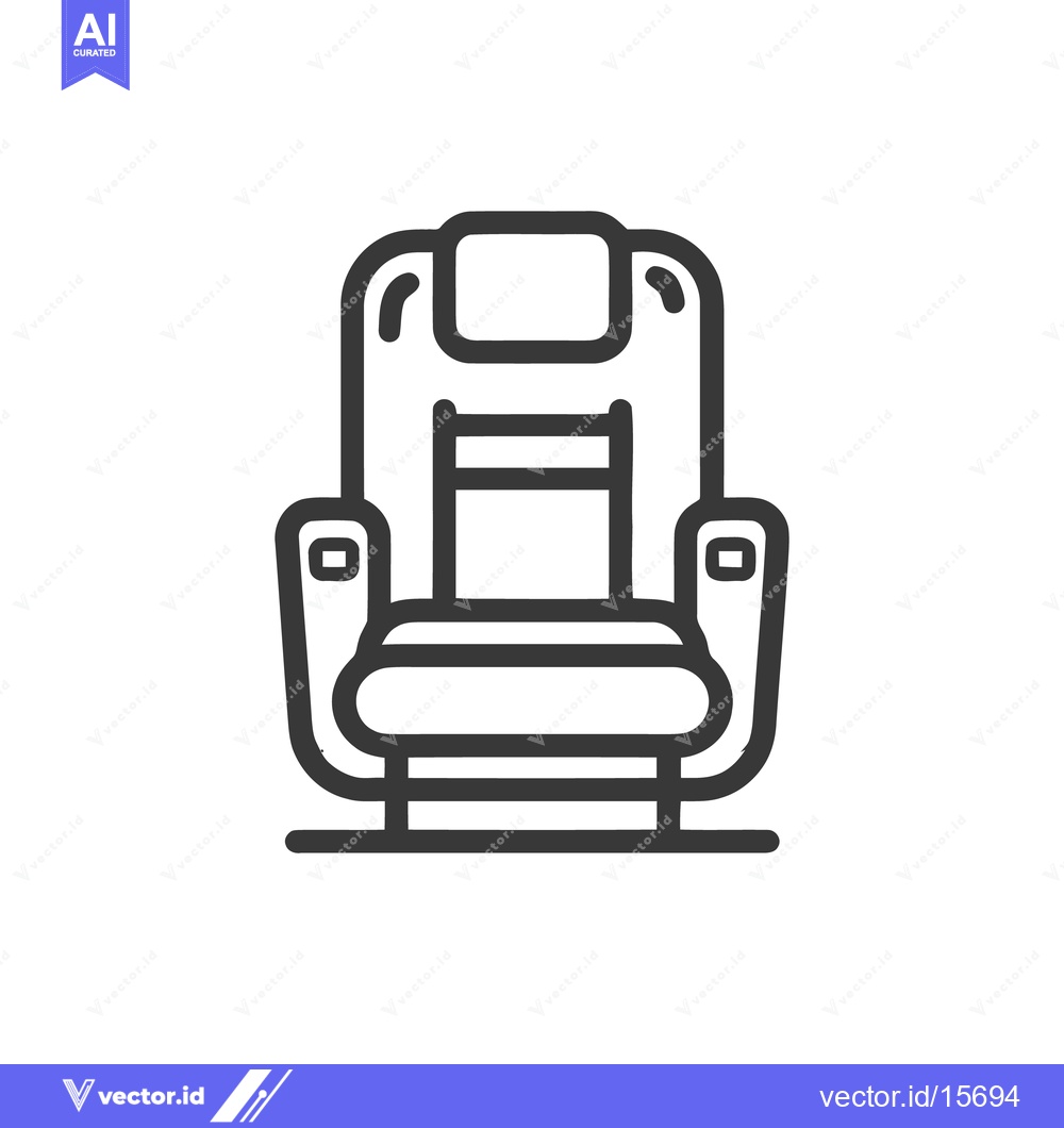 Premium Vector dari Minimalist Massage Chair Icon: Modern Relaxation Symbol in Bold Outlin