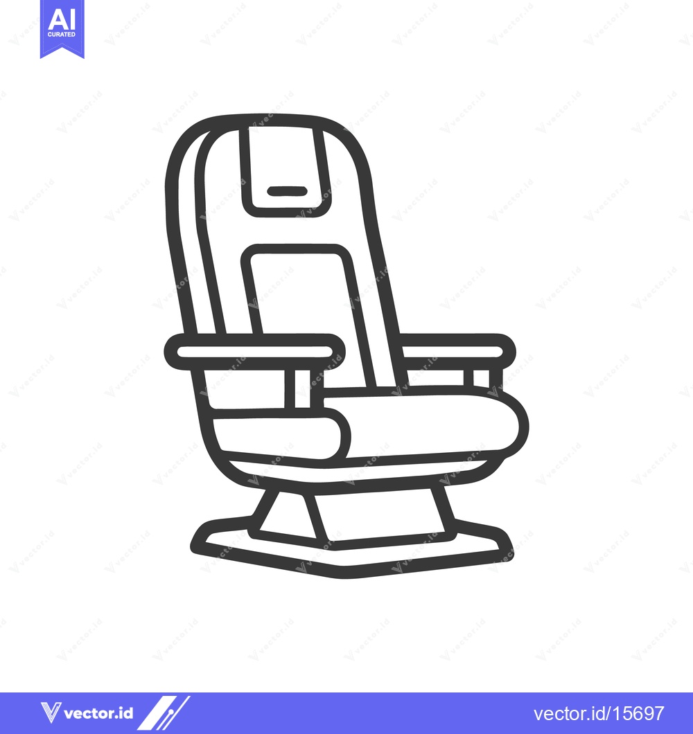 Premium Vector dari Modern Armchair Icon: Minimalist Design with Bold Outline on White