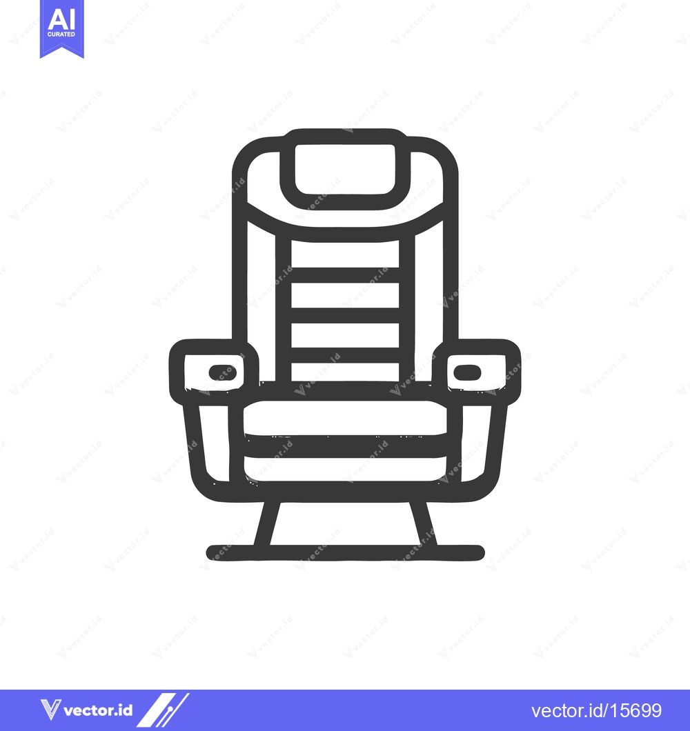 Premium Vector of Minimalist Icon of a Comfortable Armchair with Headrest and Armrests