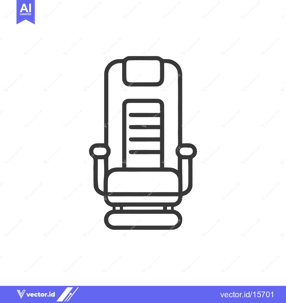 Premium Vector dari Minimalist Line Art: Modern Recliner Chair Icon on White Background