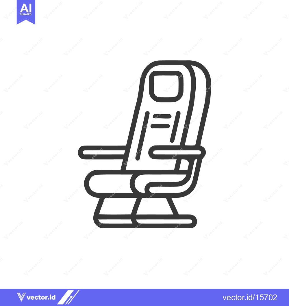 Premium Vector dari Airplane Seat Icon: Minimalist Line Art for Travel Design