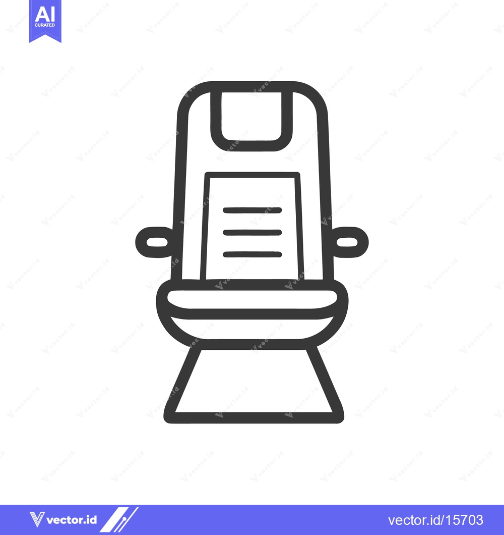 Premium Vector of Minimalist Icon of a Chair with Armrests and Three Horizontal Lines
