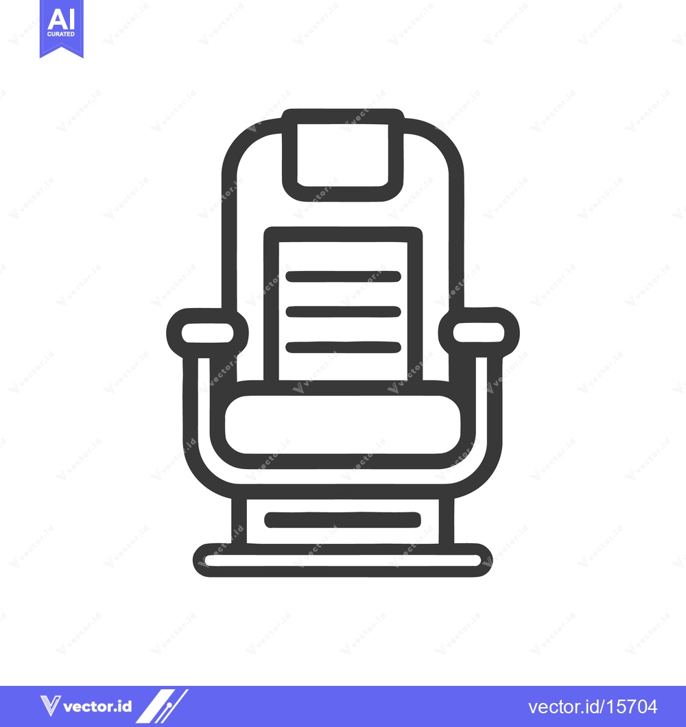 Premium Vector of Minimalist Icon of a Comfortable Armchair with Headrest and Cushions