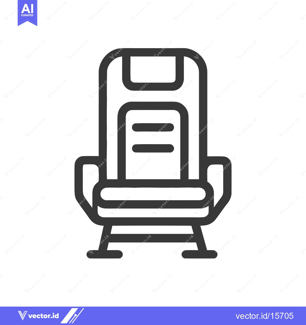 Premium Vector dari Minimalist Icon of Armchair: Modern, Bold Outline Design on White Back