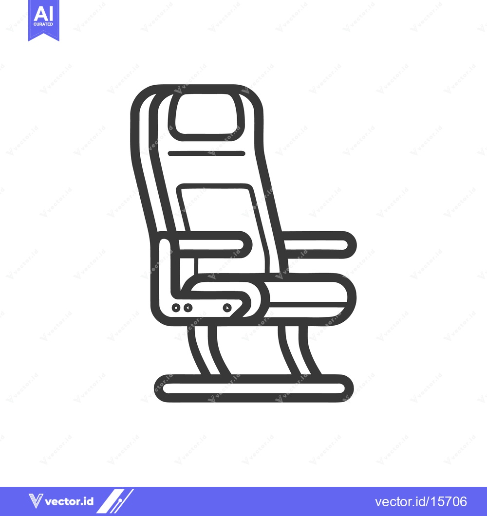 Premium Vector dari Airplane Seat Icon: Minimalist Design, Travel Comfort, Aviation Symbol