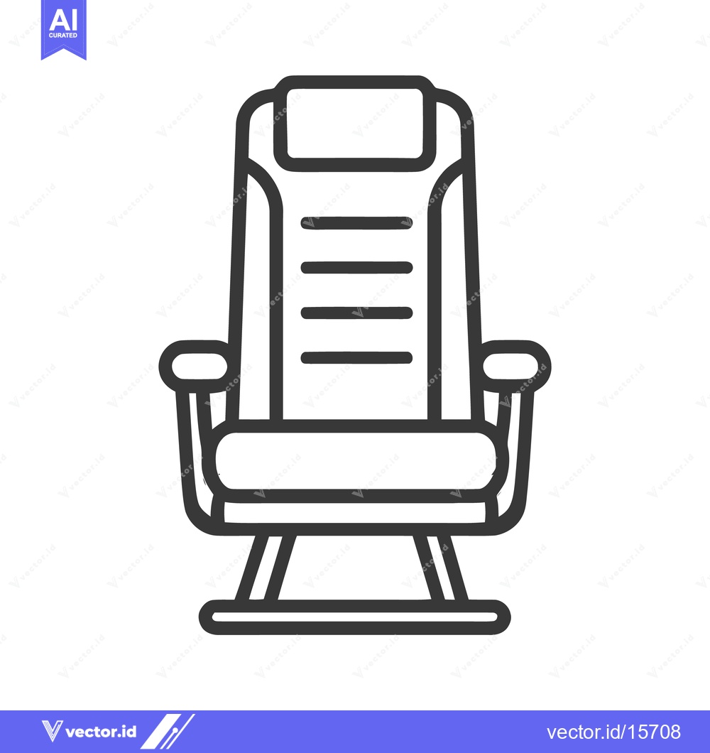 Premium Vector dari Minimalist Icon of Executive Office Chair with Headrest and Armrests