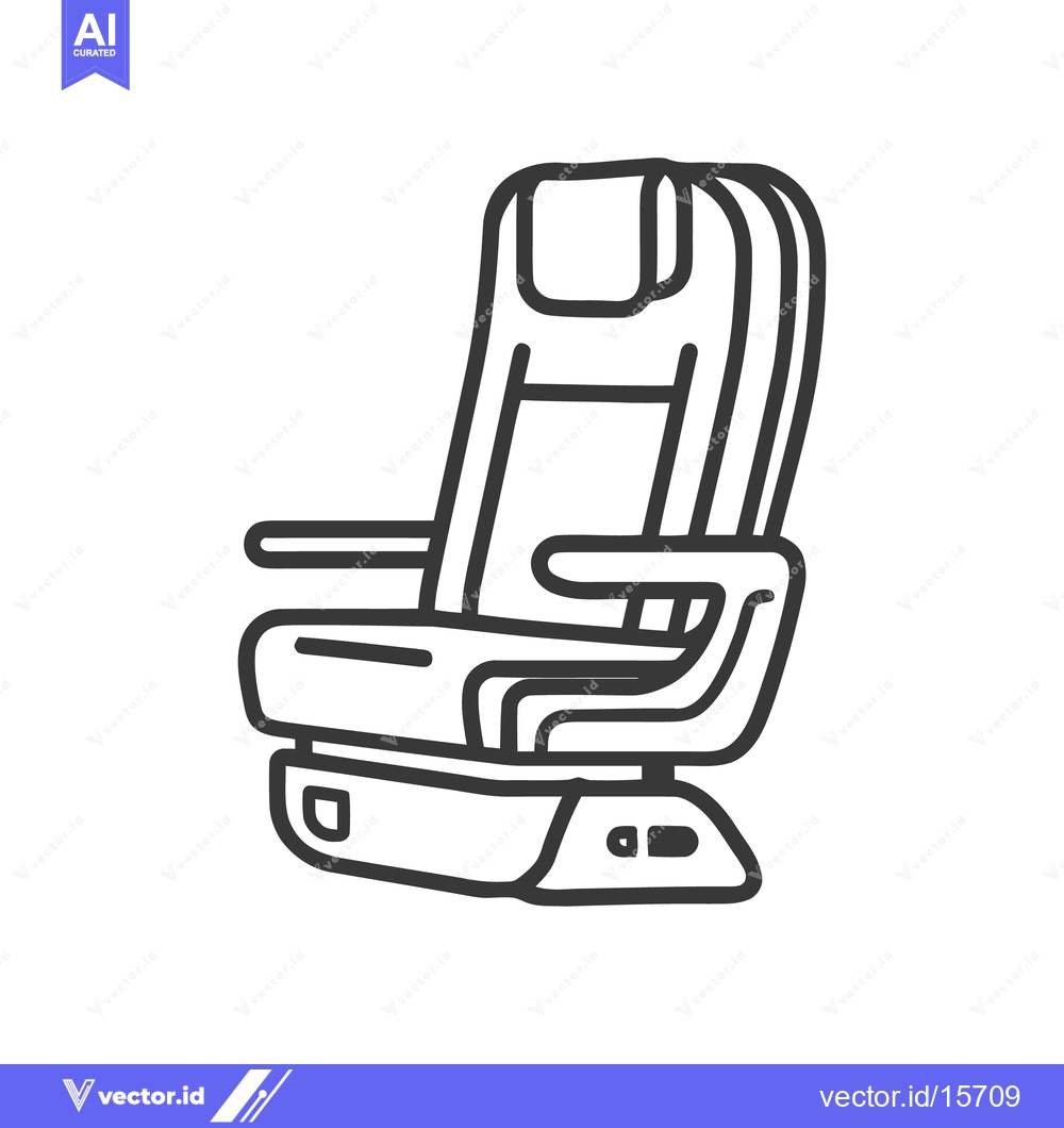 Premium Vector of Airplane Seat Outline: Comfortable Travel, Modern Design, Minimalist I
