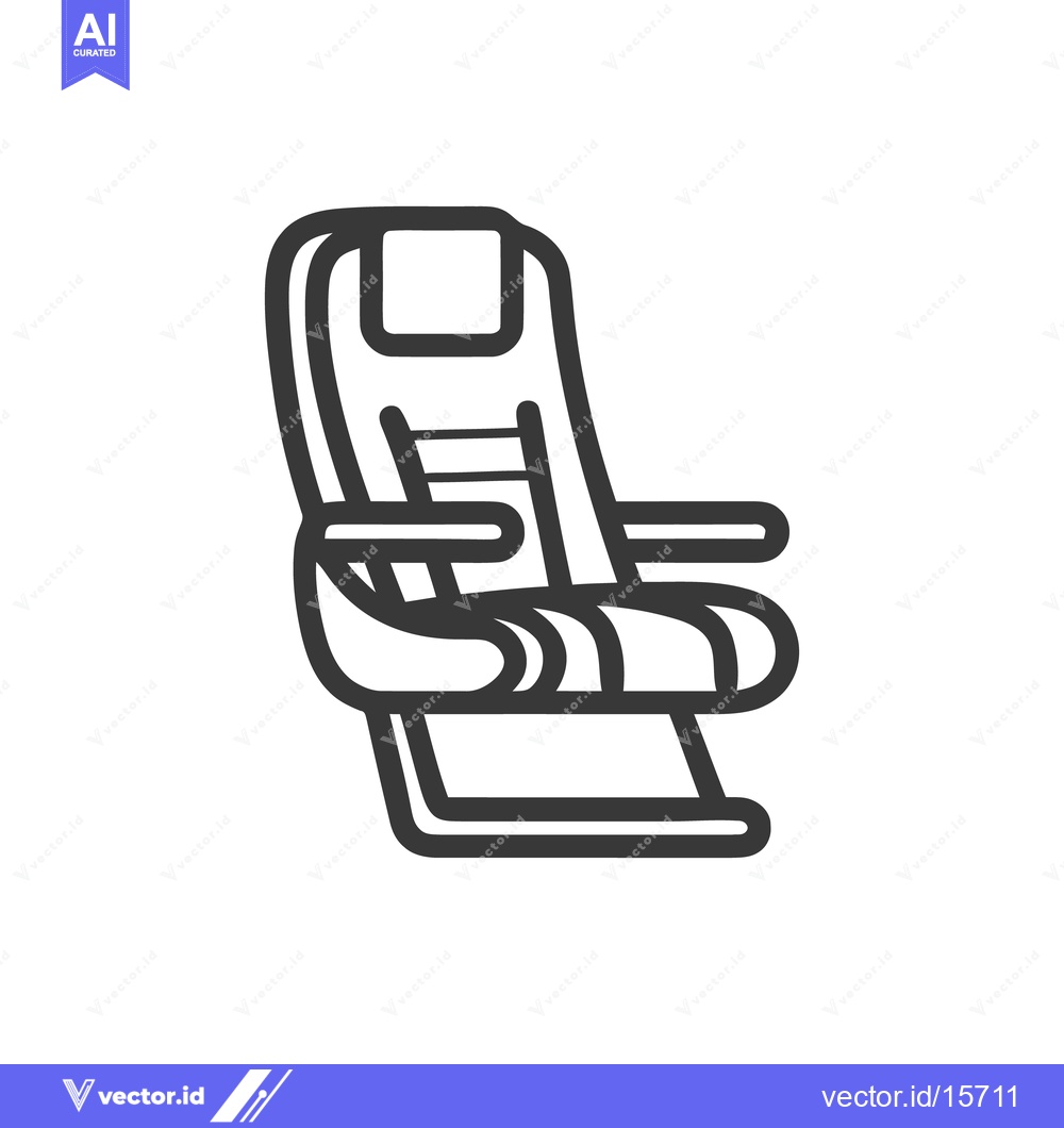Premium Vector dari Airplane Seat Icon: Minimalist Design for Travel and Comfort