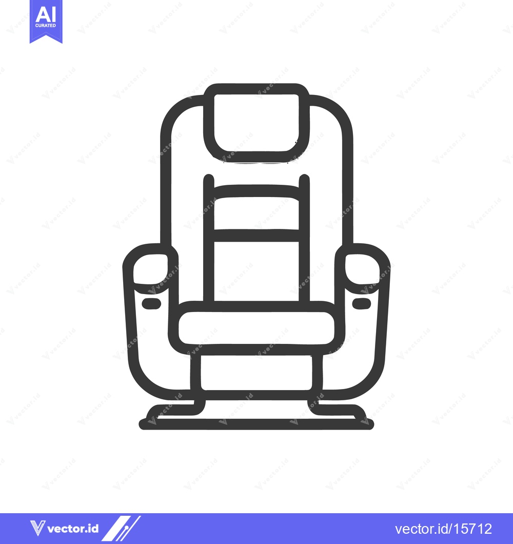 Premium Vector dari Minimalist Massage Chair Icon: Modern Relaxation Symbol in Bold Outlin