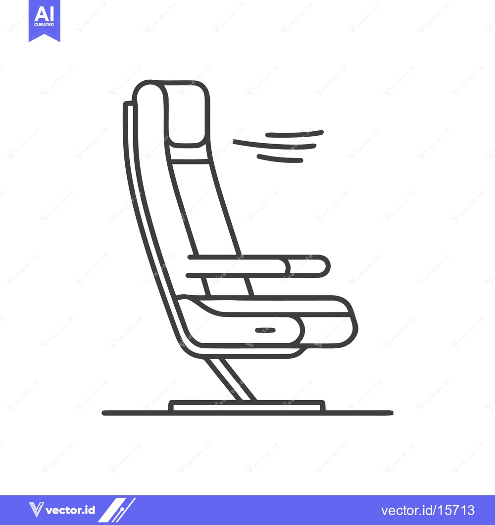 Premium Vector of Airplane Seat Icon: Minimalist Line Art for Travel and Comfort