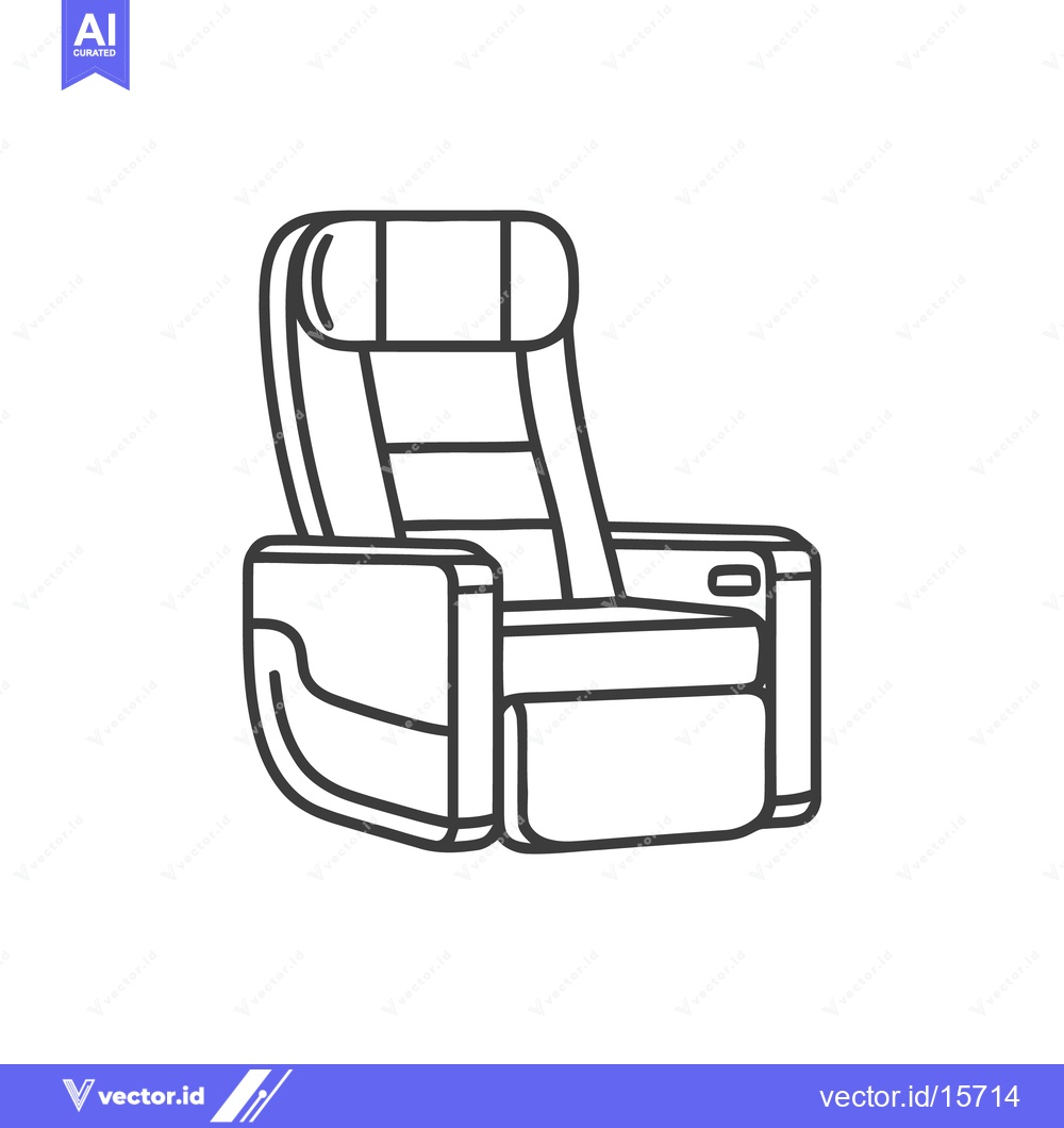 Premium Vector dari Minimalist Recliner Illustration: Modern Comfort and Relaxation Icon