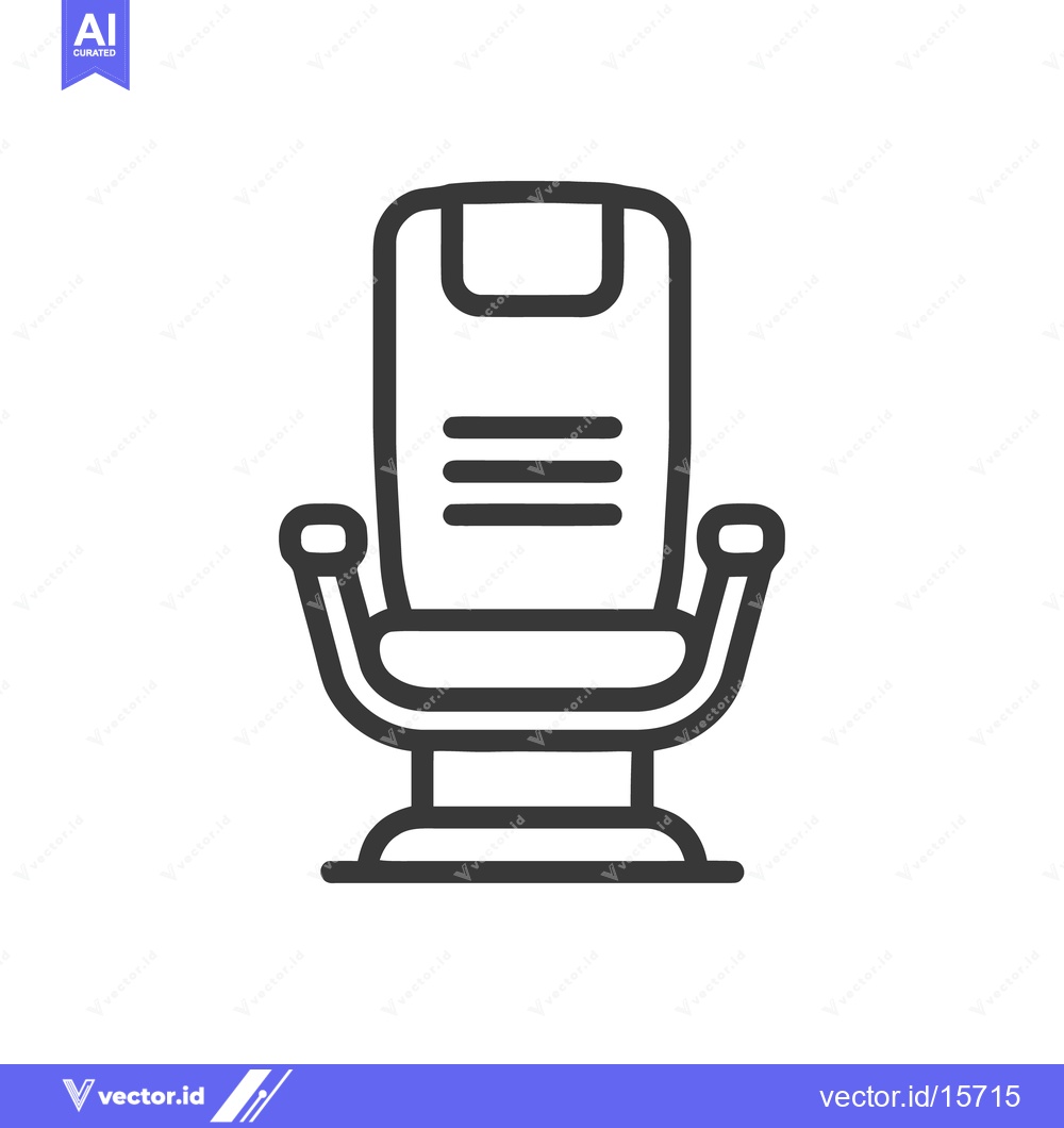 Premium Vector of Minimalist Line Art: Swivel Chair Icon on White Background