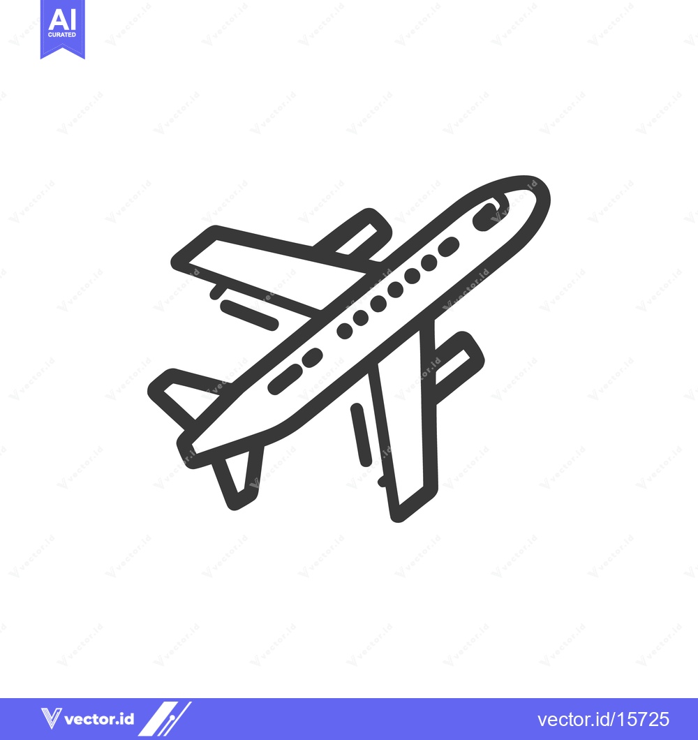 Premium Vector dari Airplane Icon: Bold Outline, Aviation Symbol, Modern Design, Travel Co