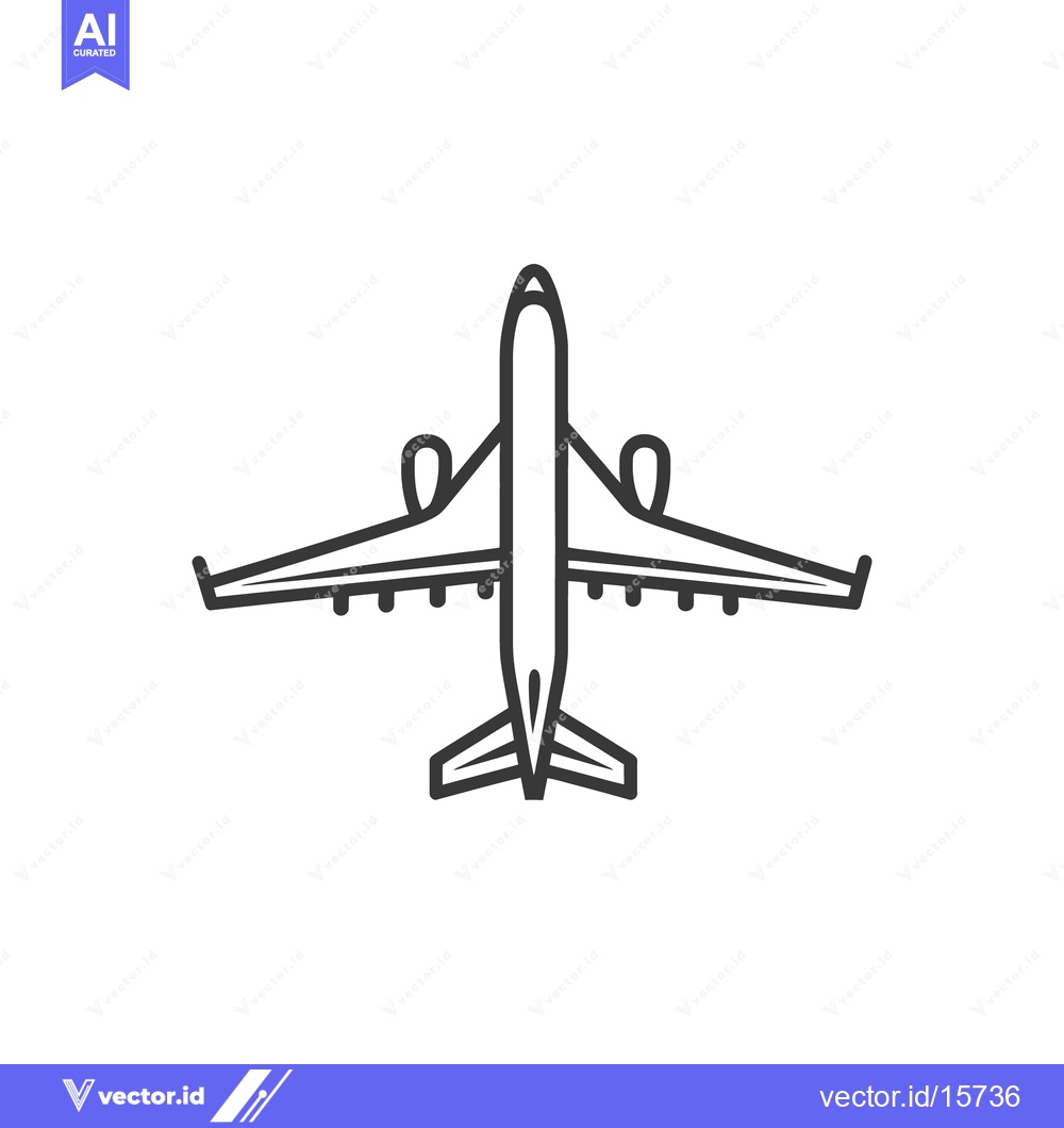 Premium Vector dari An overhead view of an airplane design on white background