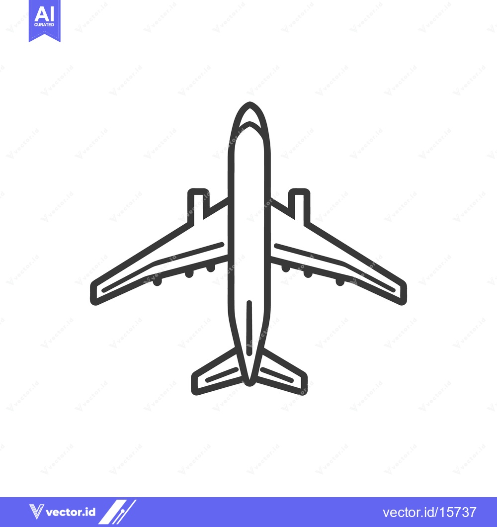 Premium Vector dari An overhead symmetrical illustration depicts a commercial passenger ai