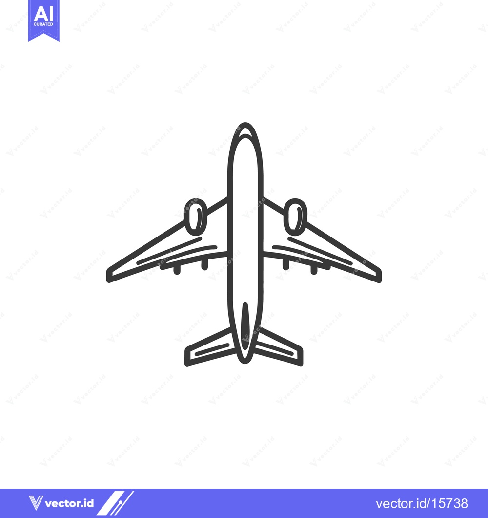 Premium Vector dari An illustrated overhead view depicting a small aircraft in flight