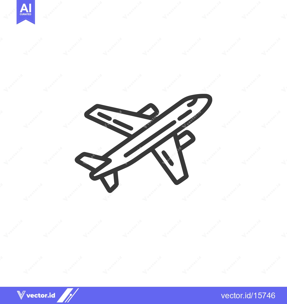 Premium Vector dari Airplane Icon: Simple Line Art for Travel and Transportation Concepts