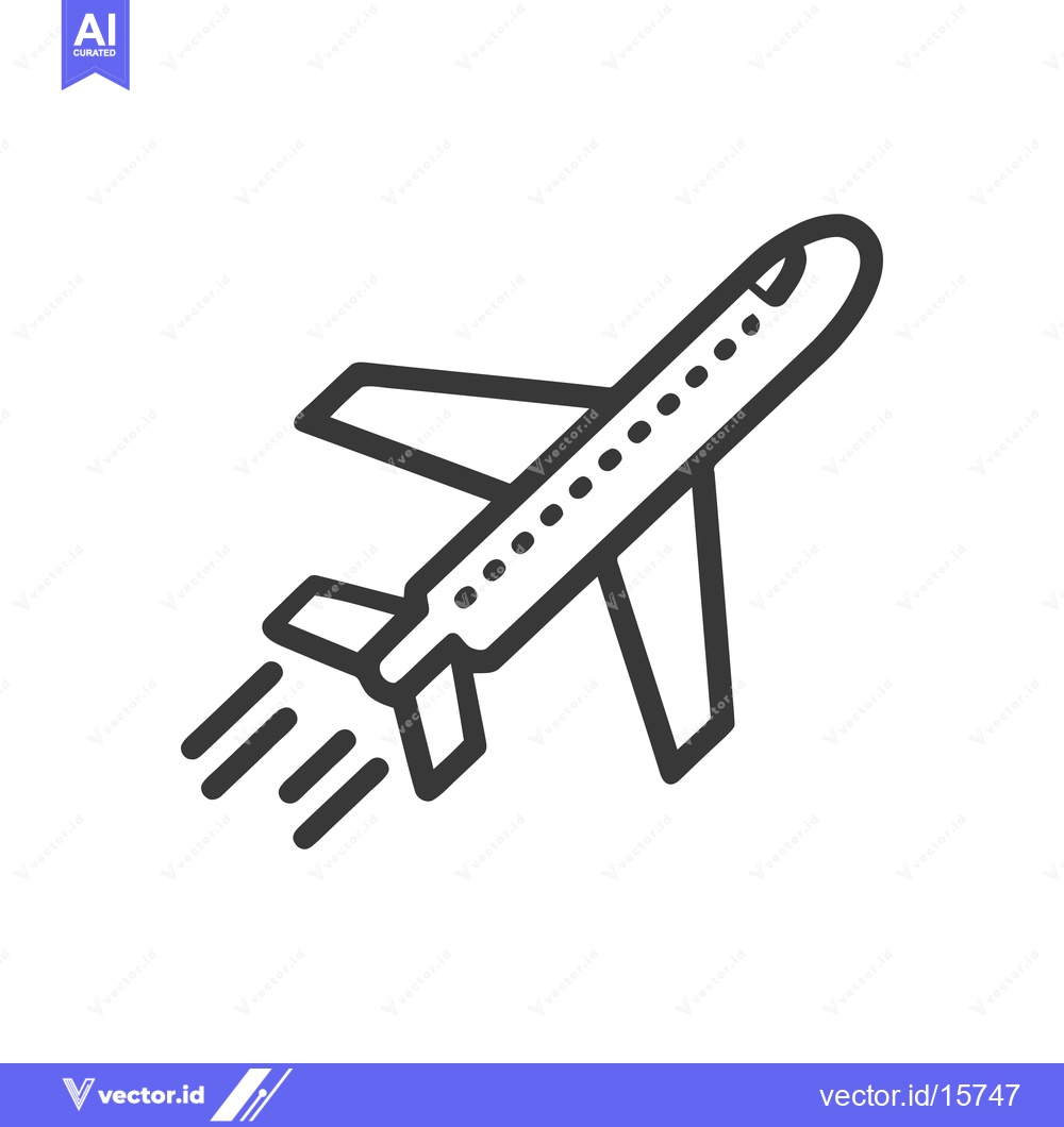 Premium Vector dari Airplane Icon with Smoke Trails, Minimalist Design, Isolated on White