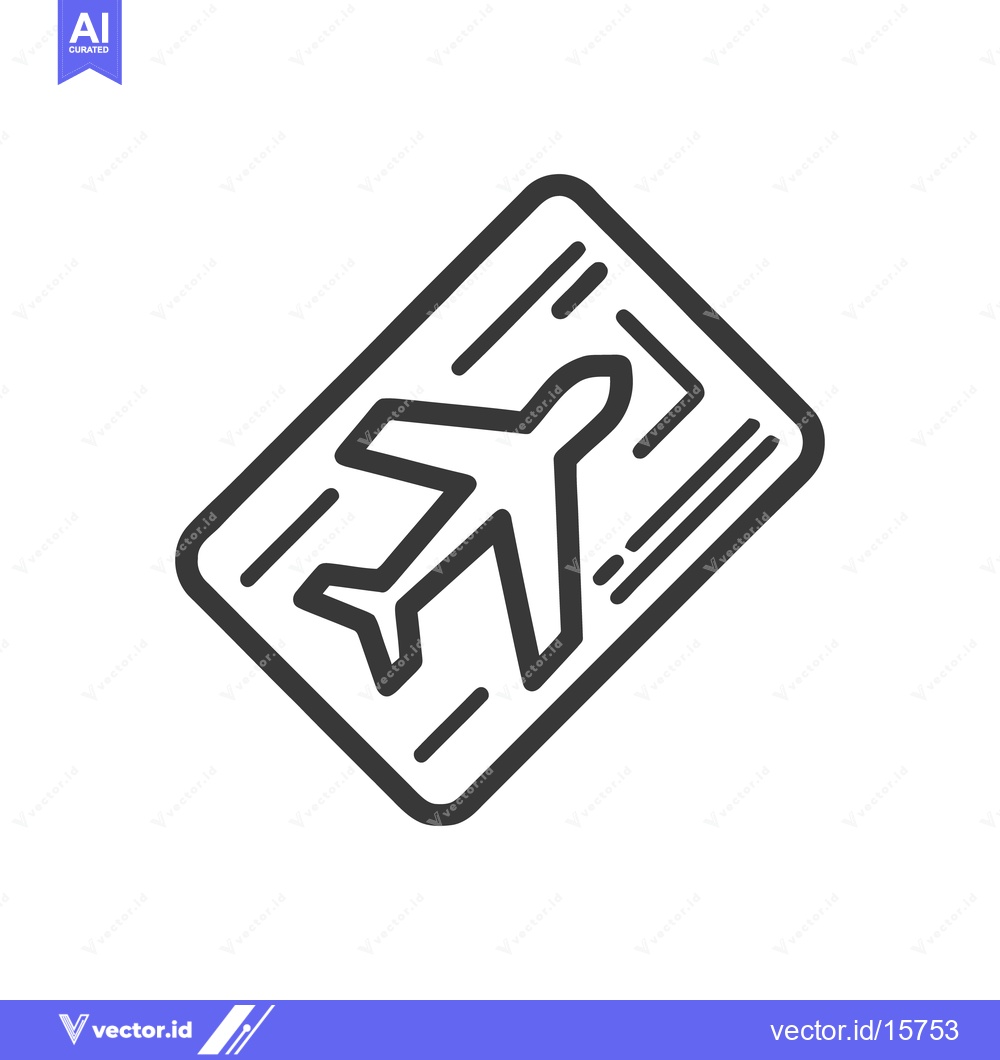 Premium Vector of Minimalist Airplane Ticket Icon: Modern Travel Symbolism