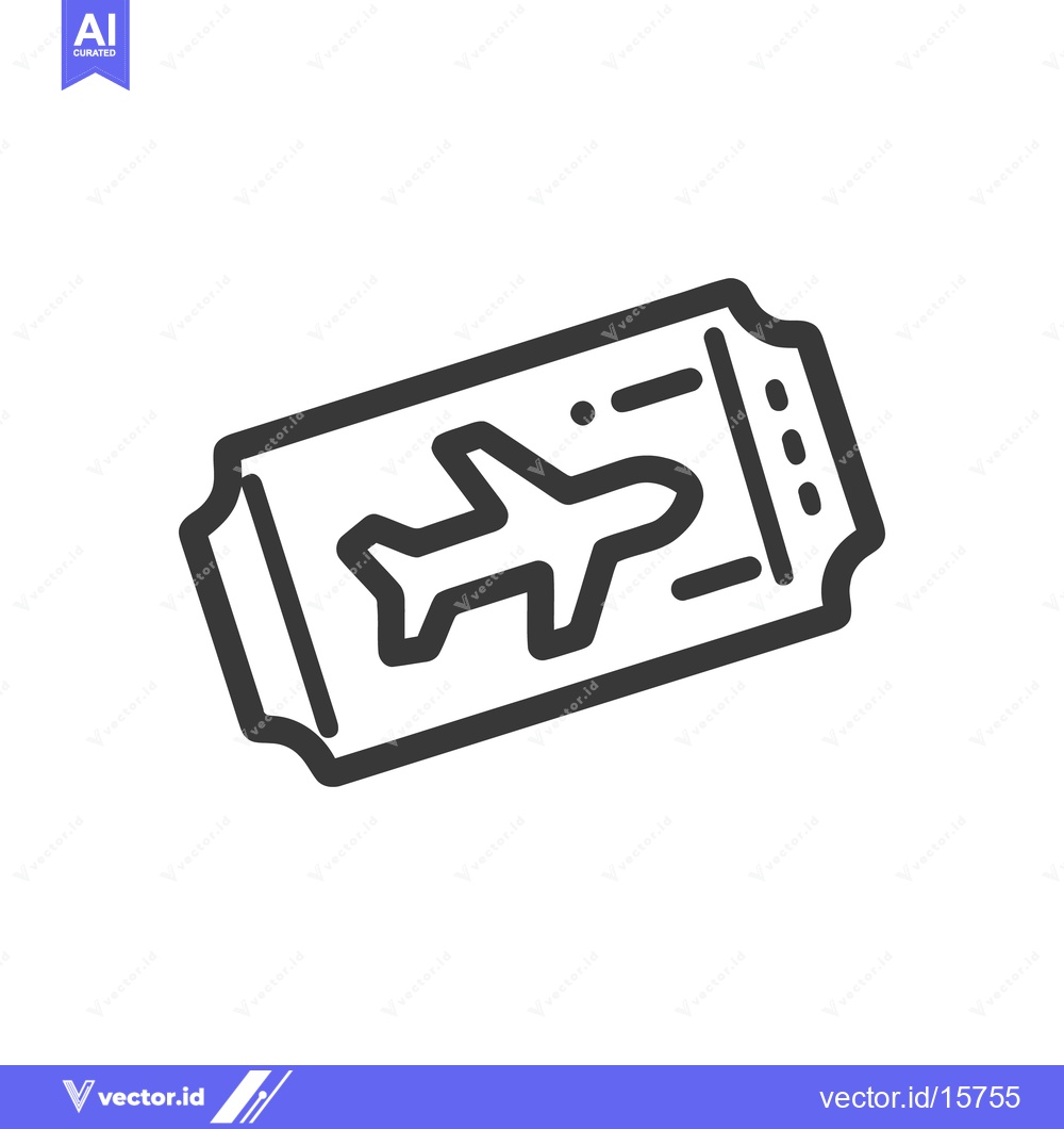 Premium Vector dari Minimalist Airplane Ticket Icon: Travel and Adventure Symbol