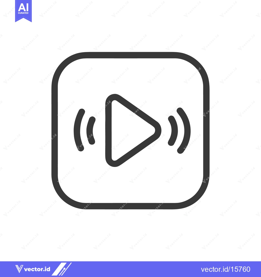 Premium Vector dari Simple Play Icon with Audio Waves, Minimalist Design