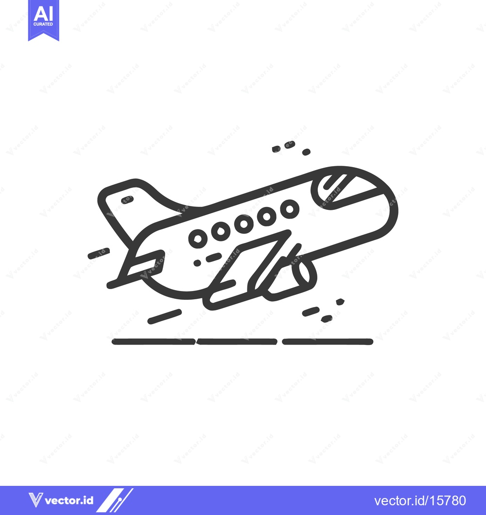 Premium Vector dari Stylish Line Art Airplane in Flight: Minimalist Travel Icon