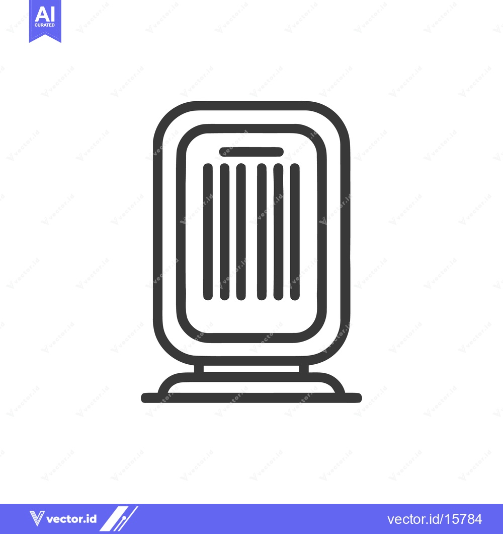 Premium Vector dari Minimalist Radiator Icon: Modern Heating Solution in Bold Outline Styl