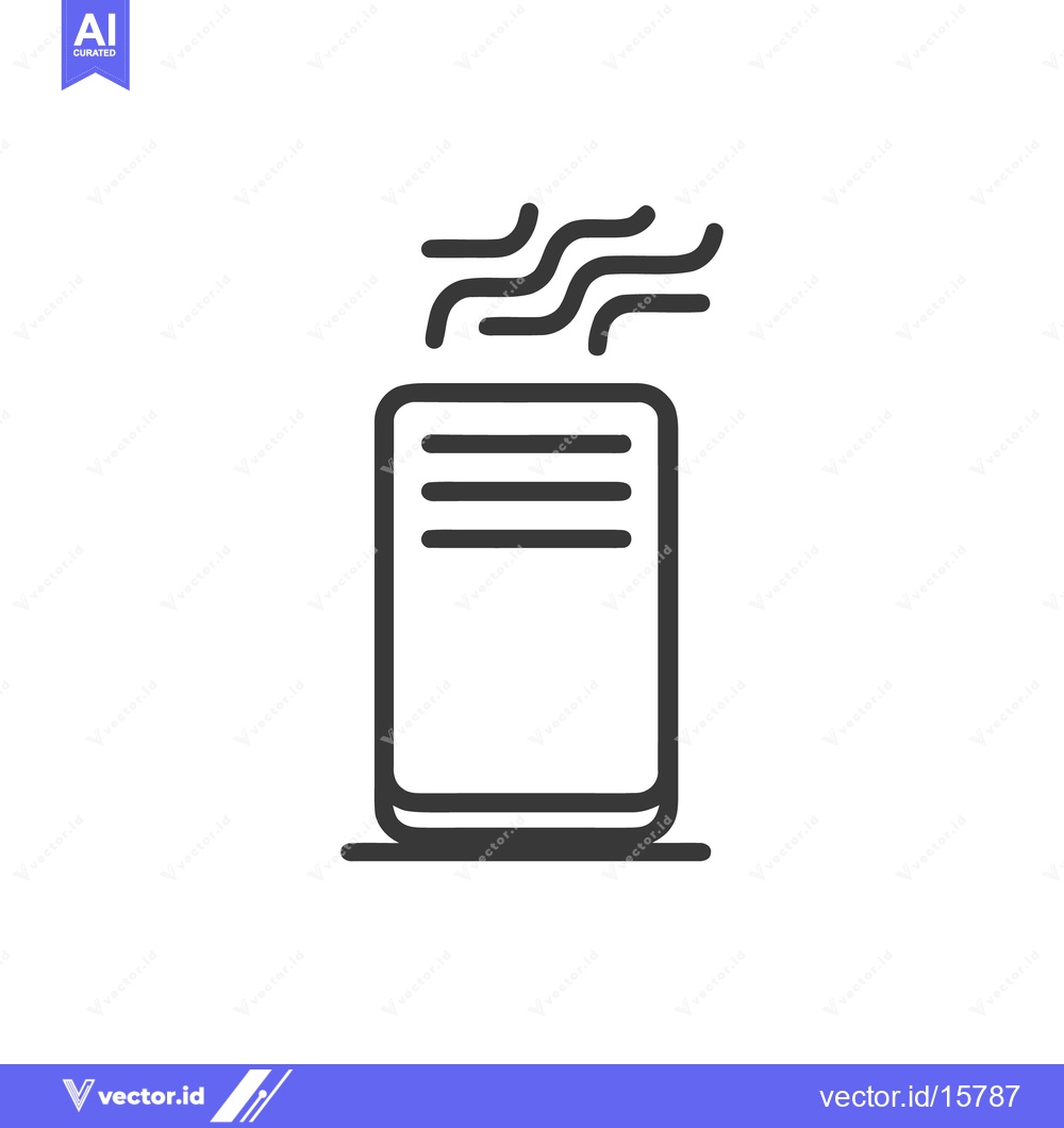 Premium Vector dari Minimalist Air Purifier Icon with Emission Waves on White Background