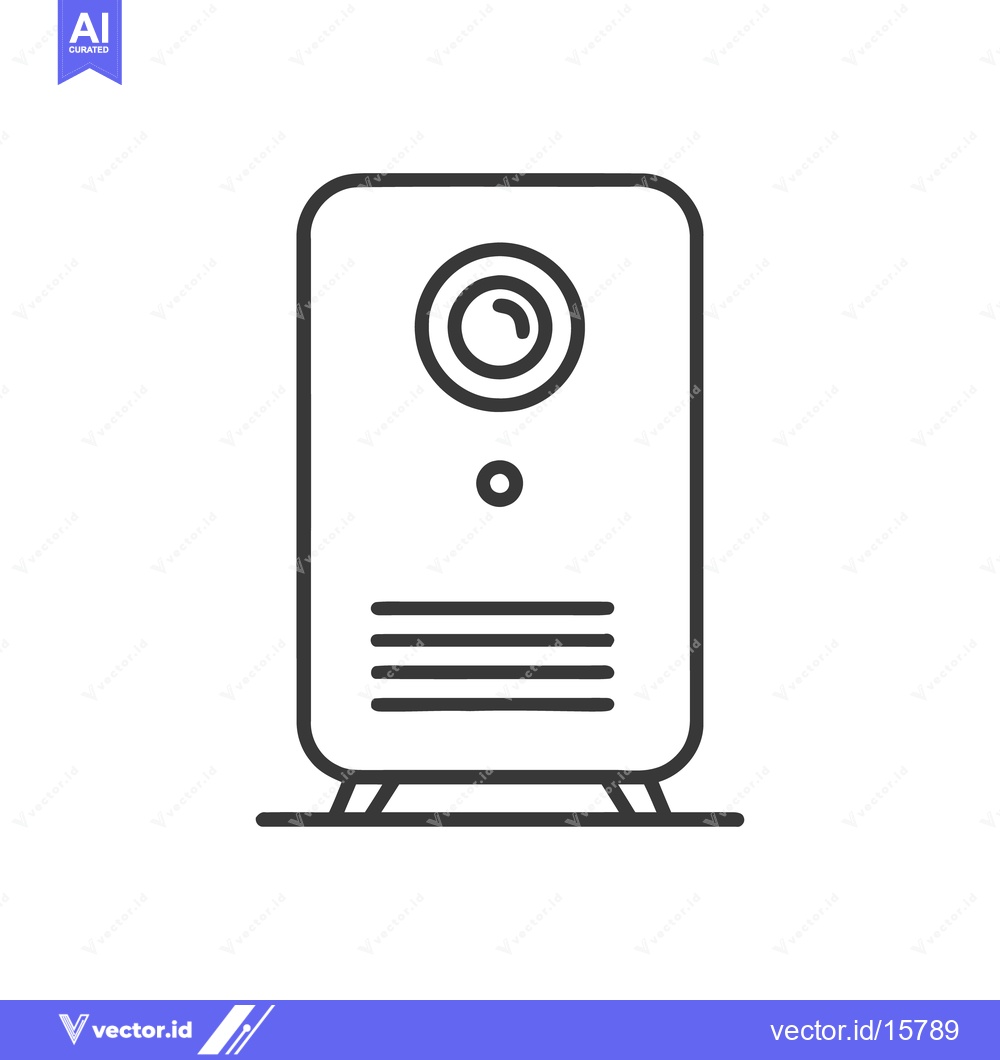 Premium Vector of Retro Speaker Icon: Minimalist Line Art Design on White Background
