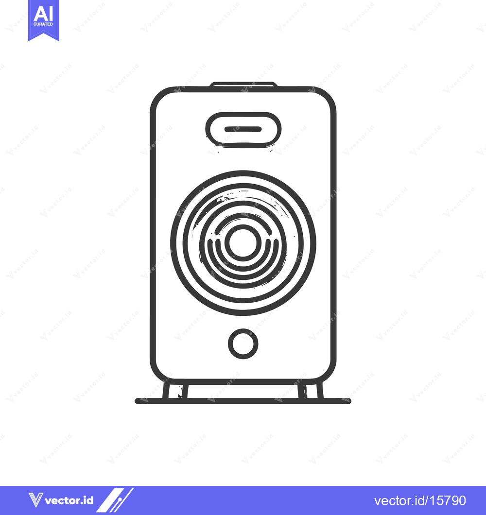 Premium Vector of Minimalist Speaker Icon: Clean Line Art Audio Device Illustration