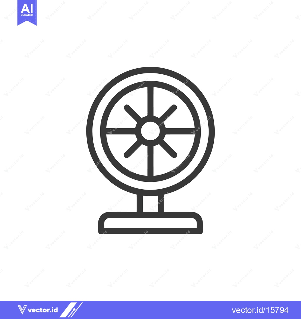 Premium Vector of Simple Line Art of a Spinning Wheel