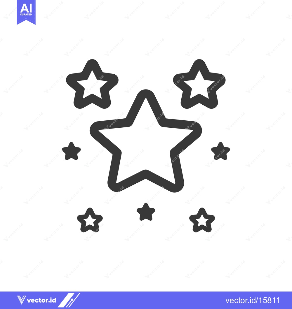Premium Vector dari A large star surrounded by smaller stars, symbolizing prominence or le