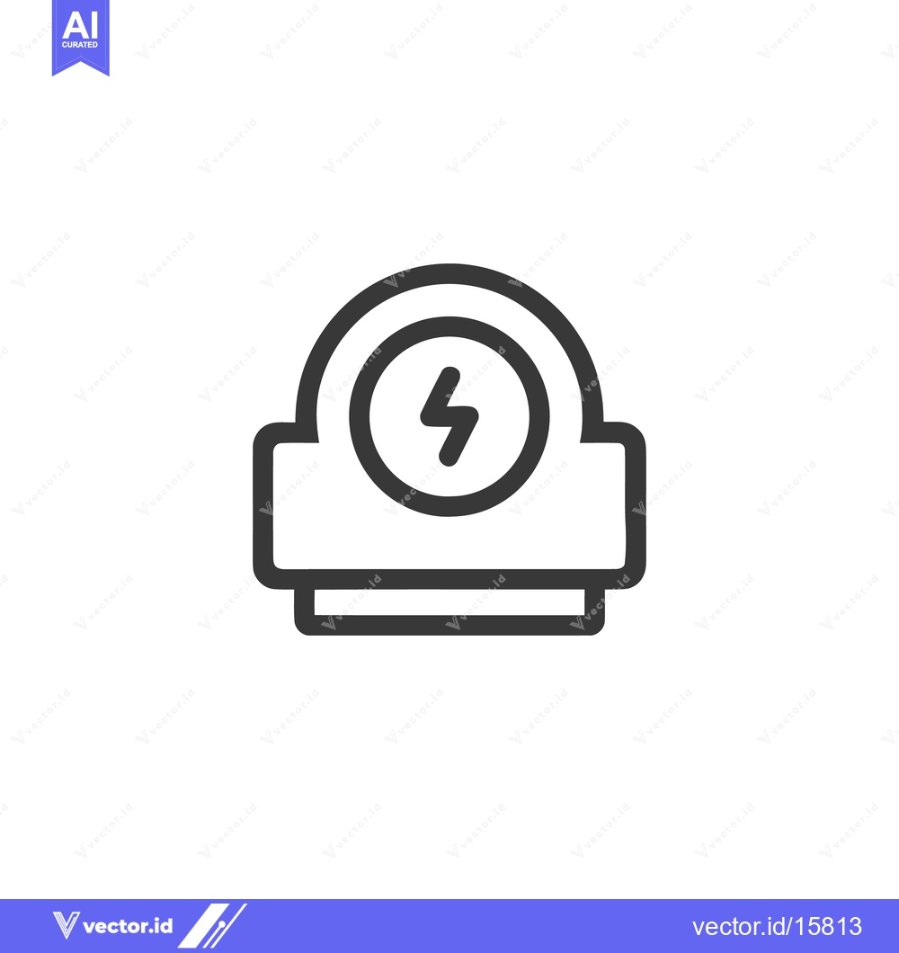 Premium Vector of Minimalist Line Art Icon: Wireless Power Charging Station Symbol