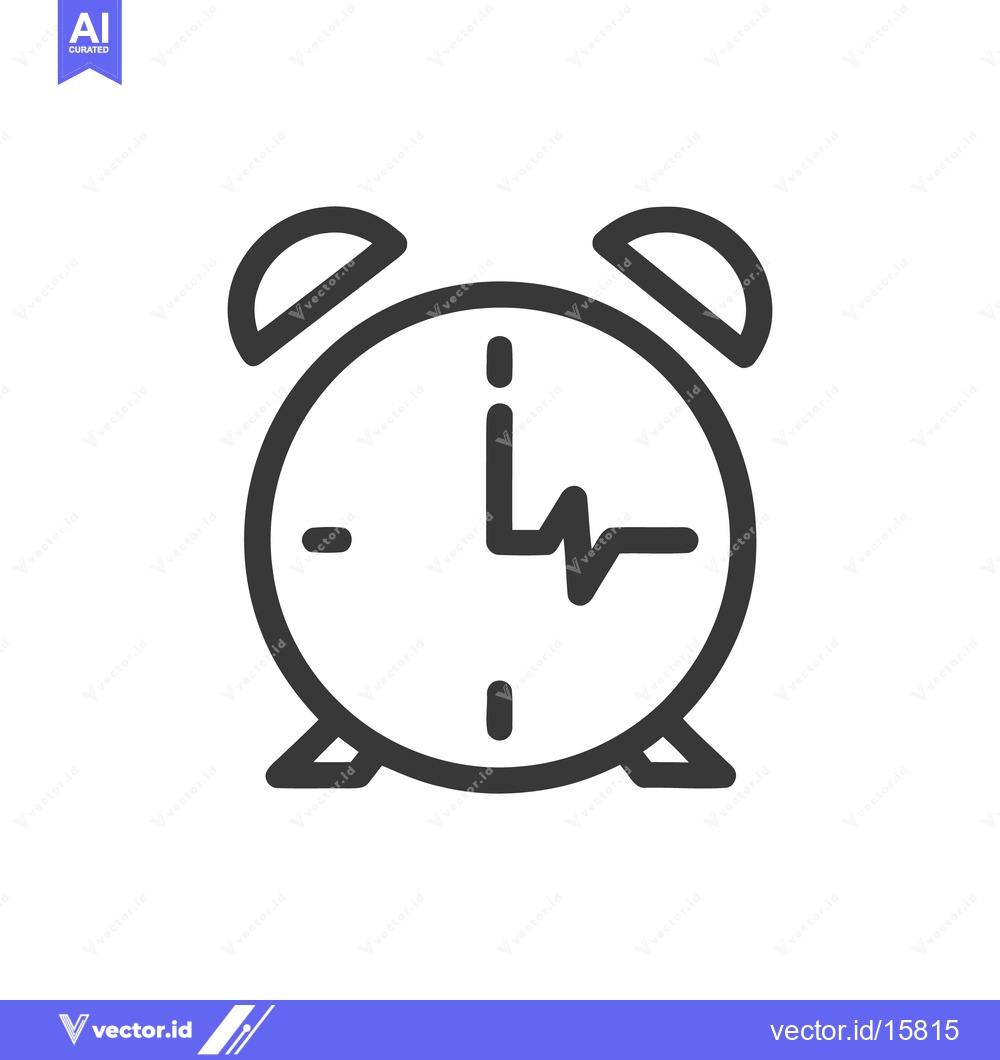 Premium Vector dari Alarm Clock with Heartbeat: Minimalist Icon for Health and Time