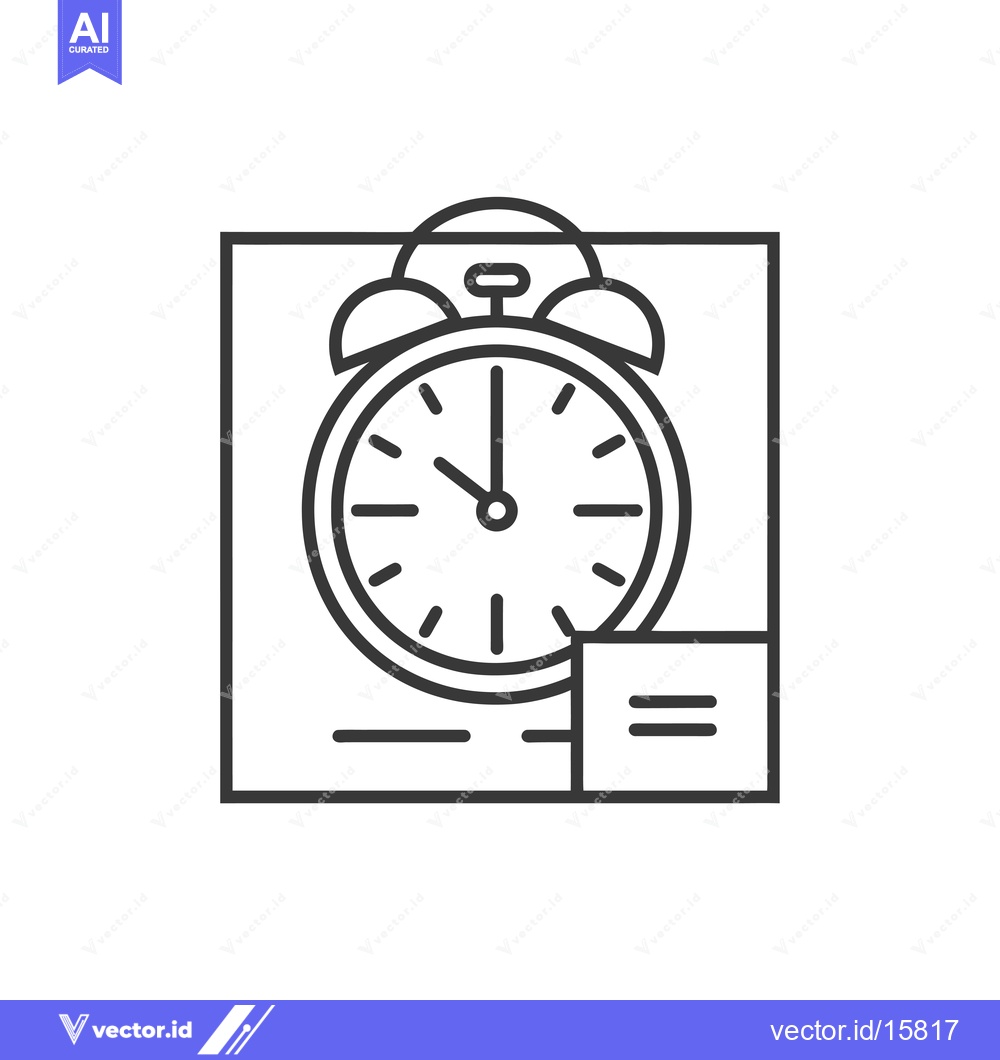 Premium Vector dari Alarm Clock Icon with Menu Symbol Inside Square Frame