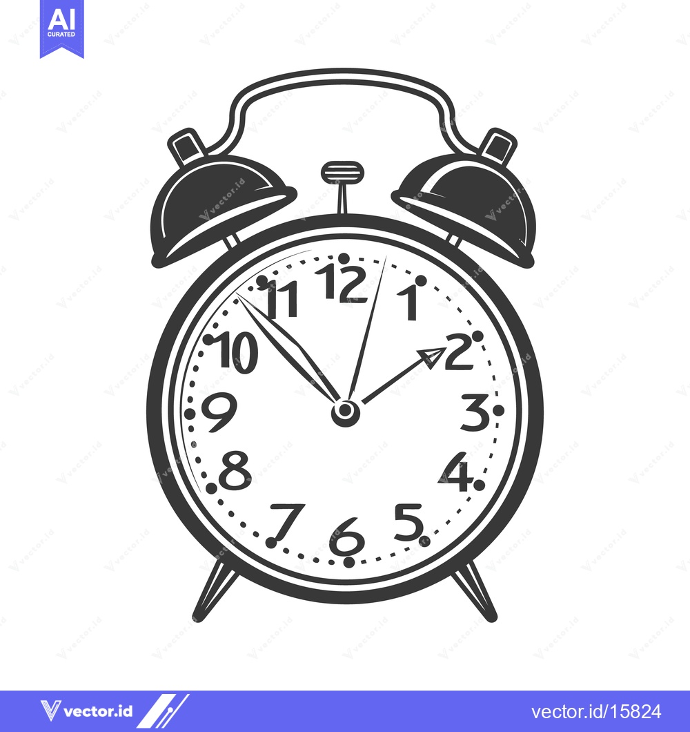 Premium Vector dari A classic alarm clock indicating a specific point in time