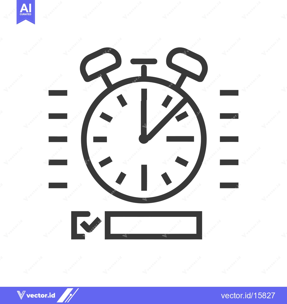 Premium Vector dari Alarm Clock with Check Mark and Empty Box