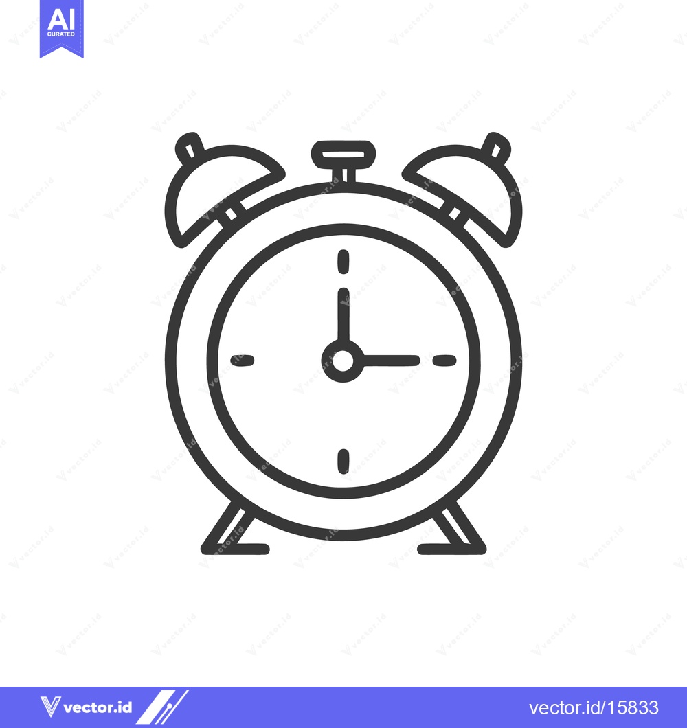 Premium Vector dari Simple Line Art Alarm Clock Icon